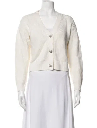 Pre-owned Cinq À Sept V-neck Sweater In Neutrals