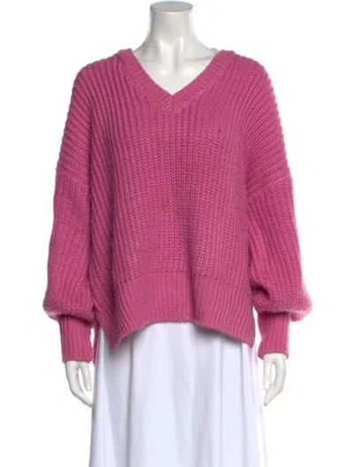 Pre-owned Cinq À Sept V-neck Sweater In Pink