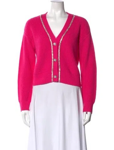 Pre-owned Cinq À Sept V-neck Sweater In Pink