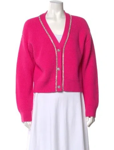 Pre-owned Cinq À Sept V-neck Sweater In Pink