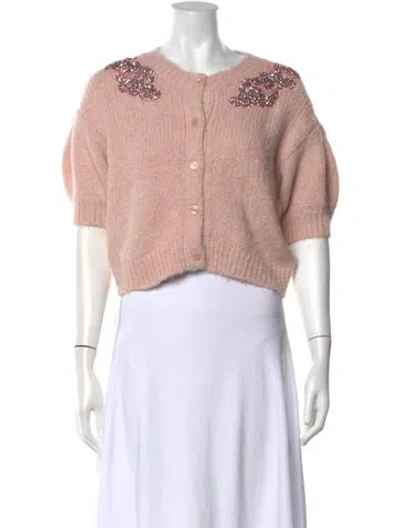 Pre-owned Cinq À Sept V-neck Sweater In Pink