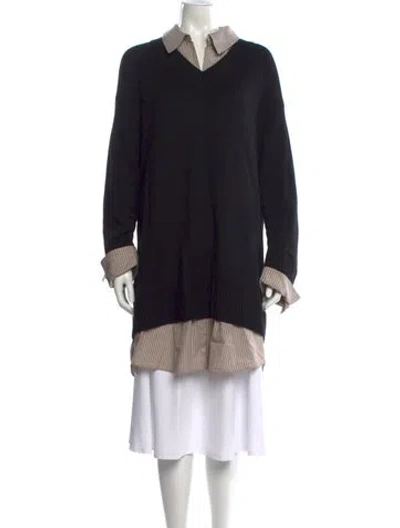 Pre-owned Cinq À Sept V-neck Sweater W/ Tags In Black