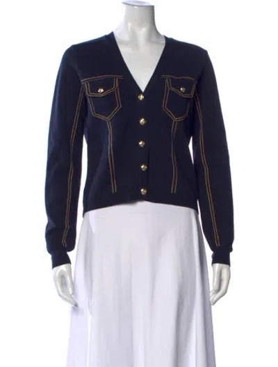 Pre-owned Cinq À Sept V-neck Sweater W/ Tags In Black