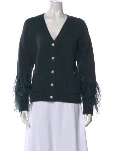 Pre-owned Cinq À Sept V-neck Sweater W/ Tags In Green