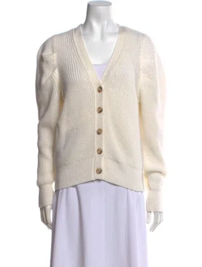 Pre-owned Cinq À Sept V-neck Sweater In White