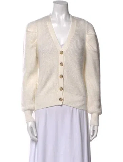 Pre-owned Cinq À Sept V-neck Sweater In White