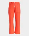 Cinq À Sept Wallace Cropped Button-fly Pants In Red