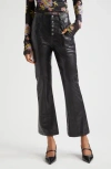 Cinq À Sept Wallace Faux Leather Bootcut Ankle Pants In Black