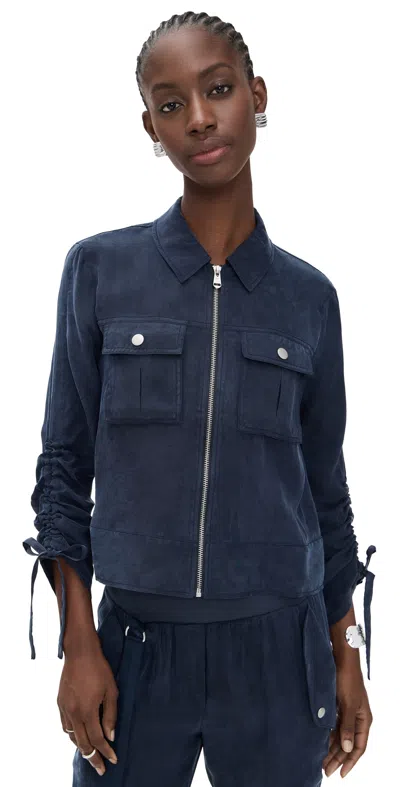 Cinq À Sept Washed Twill Dale Jacket Navy In Blue