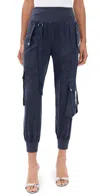Cinq À Sept Harmony Washed Twill Parachute Pants In Blue