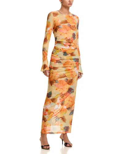 Cinq À Sept Cinq A Sept Watercolor Floral Neriah Dress In Orange