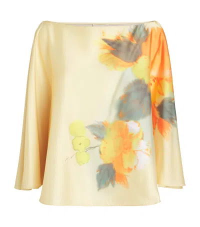 Cinq À Sept Cinq A Sept Watercolour Floral Carole Top In Yellow