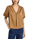 Cinq À Sept Cinq A Sept Weldon Collared Silk Blouse In Brown