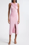 Cinq À Sept Wesson Ruched Dress In Carnation