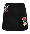Cinq À Sept Western Amour Doris Floral-embroidered Mini Skirt In Black