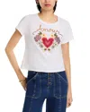Cinq À Sept Western Amour Shrunken Crewneck Tee In White