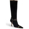 Cinq À Sept Whipstitch Knee High Boot In Black