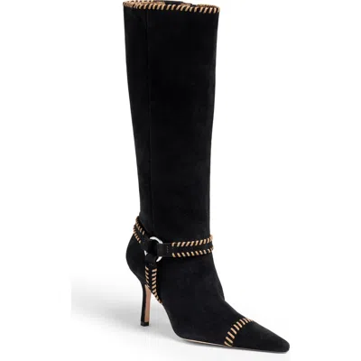 Cinq À Sept Whipstitch Knee High Boot In Black