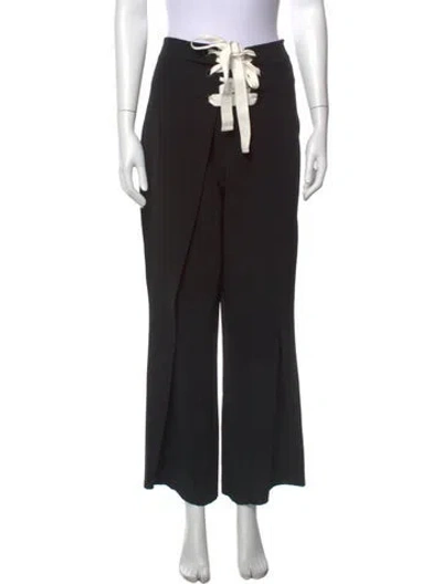 Pre-owned Cinq À Sept Wide Leg Pants In Black