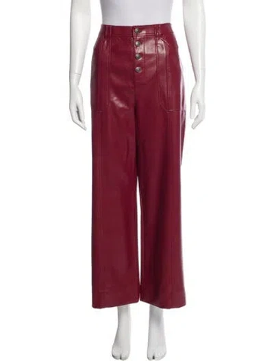 Pre-owned Cinq À Sept Wide Leg Pants In Red