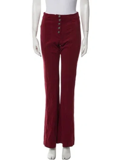 Pre-owned Cinq À Sept Wide Leg Pants In Red