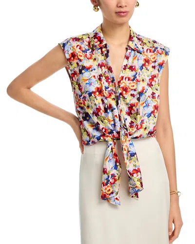 Cinq À Sept Cinq A Sept Wildflower Bunch Sleeveless Marianna Top In Multi