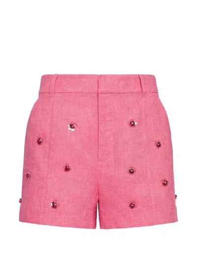 Cinq À Sept Wildflower Paillette Tora Shorts In Pink