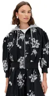 Cinq À Sept Ollie Floral-embroidered Puff-sleeve Jacket In Black