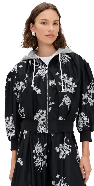 CINQ À SEPT WILDFLOWER WHIMSY OLLIE JACKET BLACK/IVORY