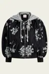 Cinq À Sept Ollie Floral-embroidered Puff-sleeve Jacket In Black