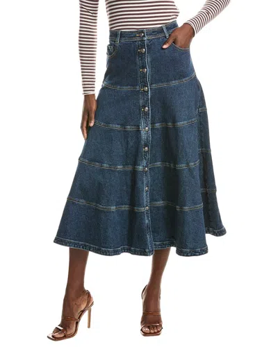 Cinq À Sept Wilhelmina A-line Skirt In Blue