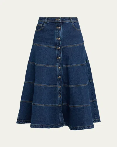 Cinq À Sept Wilhelmina Denim Midi Skirt