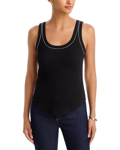 Cinq À Sept Cinq A Sept Wilma Cotton Stretch Embellished Tank In Black