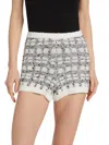 Cinq À Sept Checked Knitted Shorts In White