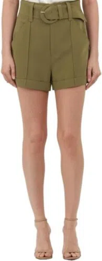 Pre-owned Cinq À Sept Women's Aldi Short In Olive Green