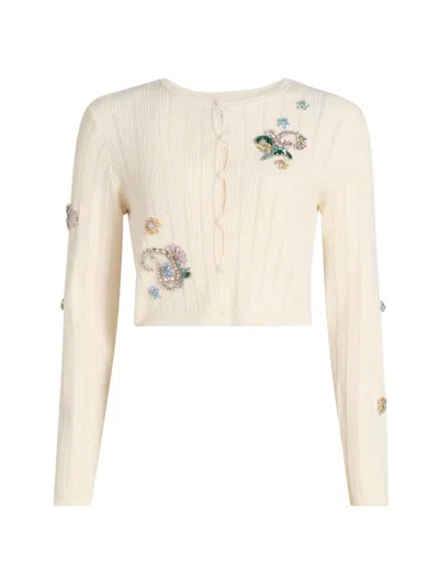 Cinq À Sept Women's Allison Embellished Cardigan In White