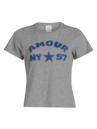 Cinq À Sept Women's Amour 57 Cotton Shrunken Crewneck T-shirt In Gray