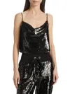 Cinq À Sept Women's Andra Sequin Cropped Cami Top In Black