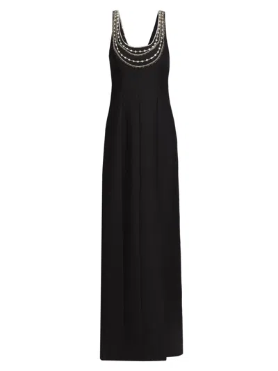 Cinq À Sept Women's April Crystal-embellished Column Gown In Black