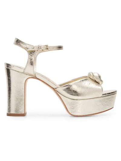 Cinq À Sept Women's Arianna 10mm Leather Platform Sandals In Gold