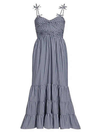 Cinq À Sept Women's Ashlynn Striped Maxi Dress In Metallic