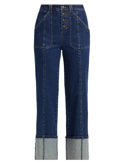 Cinq À Sept Women's Benji Cuffed Flare Jeans In Blue