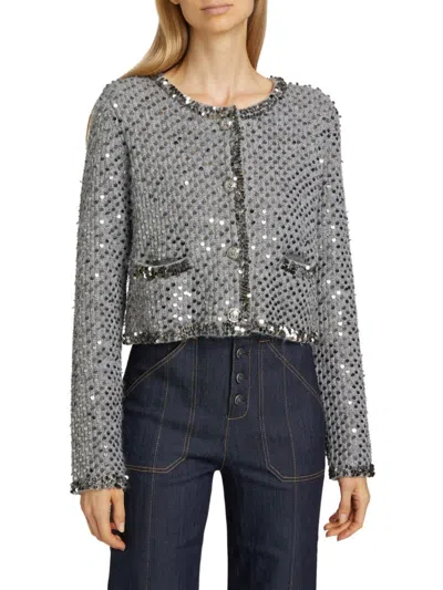 Cinq À Sept Women's Benoit Sequined Jacket In Blue