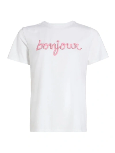 Cinq À Sept Women's Bonjour Sequin & Cotton T-shirt In White Carnation