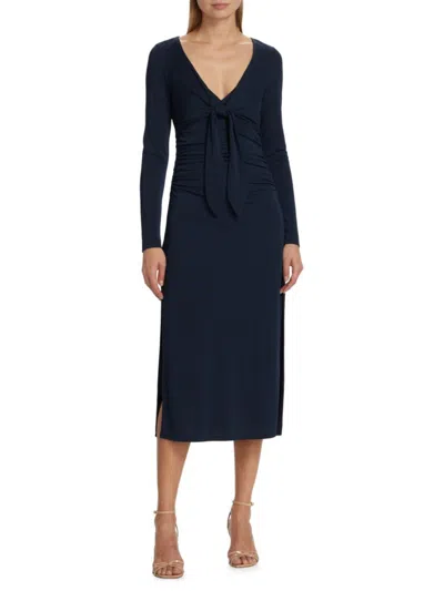 Cinq À Sept Brenna Womens Office Mid-calf Midi Dress In Peacock Blue