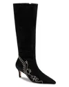 Cinq À Sept Cinq A Sept Women's Casey Embroidered Suede Tall Boots In Black