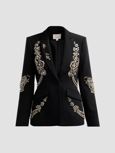 Cinq À Sept Women's Cheyenne Crystal Cascade Blazer In Black