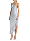 Cinq À Sept Cinq A Sept Christel Printed One Shoulder Asymmetric Dress In Ivory Sky Fall