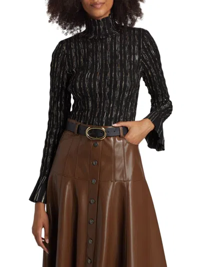 Cinq À Sept Cooper Metallic Smocked Top In Multi