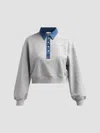 Cinq À Sept Cinq A Sept Corenna Denim Collar Pullover Sweatshirt In Heather Grey
